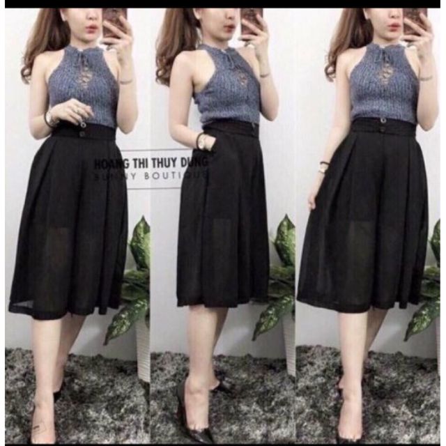 Quần ống rộng 2 nút xinh