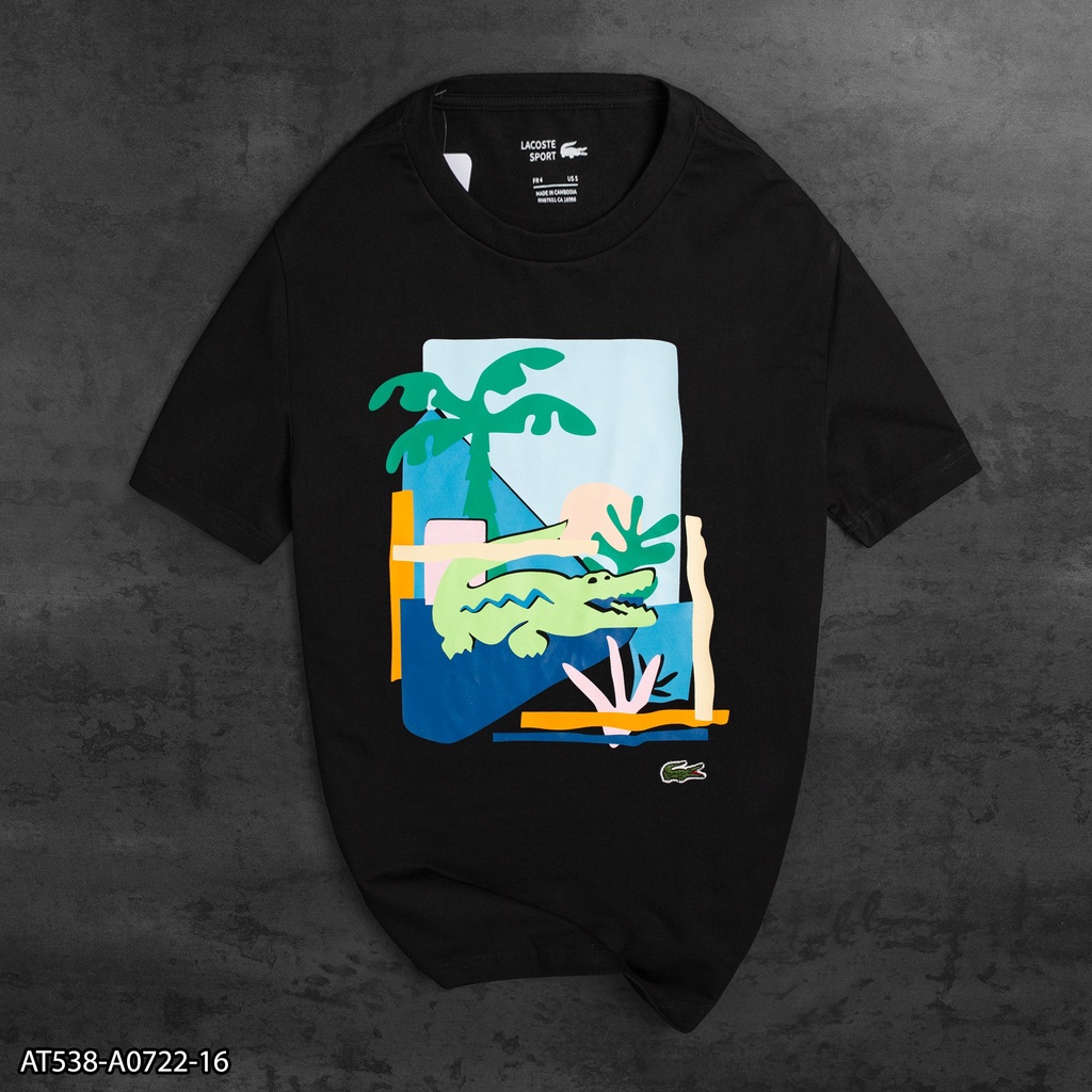 Áo thun NAM 🐊 100% Cotton AT538 - áo thun in họa tiết 🐊cây dừa- Thời Trang Nam VNXK