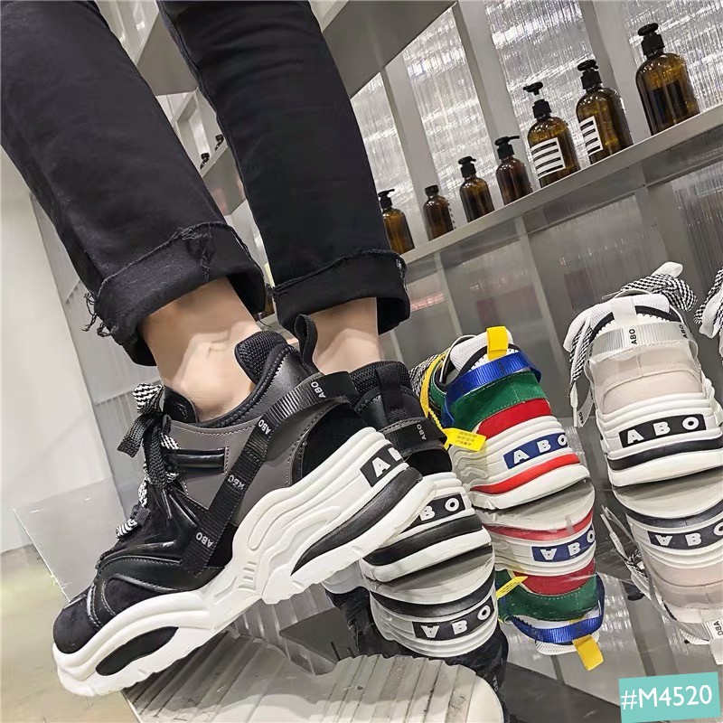 Giày Thể Thao Nam Nữ COUPLE ABO MINSU M4520, Giày Sneaker Cặp Đôi Nam Nữ Độn Đế Tăng Chiều Cao 5cm Phù Hợp Đi Chơi | BigBuy360 - bigbuy360.vn