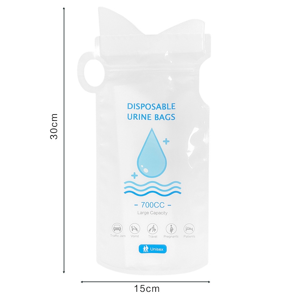 Túi Đi Vệ Sinh Khẩn Cấp Di Động 700Ml chống tràn, khử mùi - dùng cho nam nữ, trẻ em, phụ nữ mang thai, lái xe ô tô