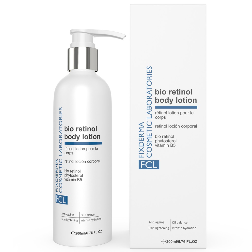 Lotion Trẻ Hoá Sáng Da Dưỡng Ẩm Fixderma FCL Bio Retinol Body Lotion 200ml
