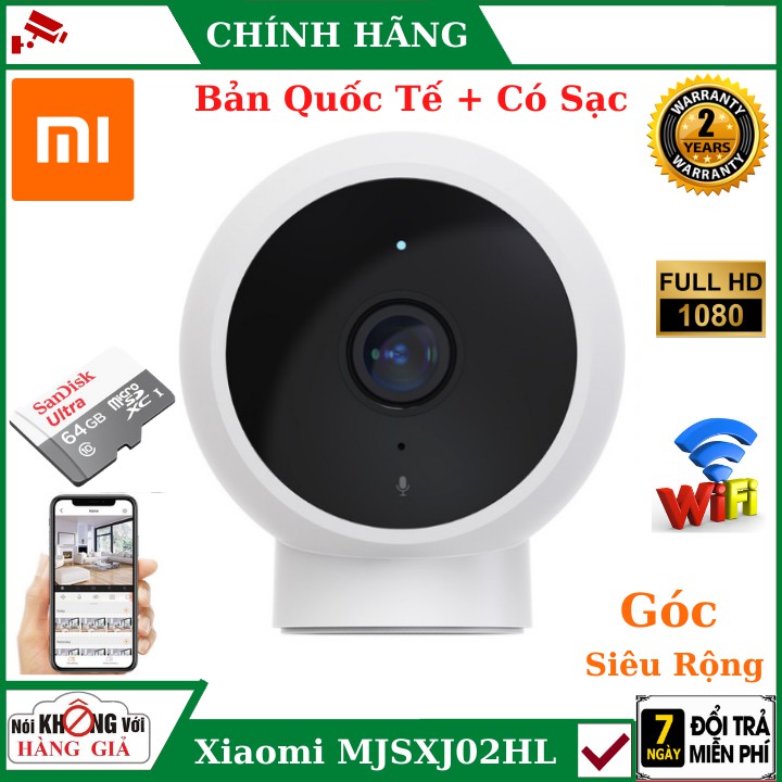 Camera Wifi Xiaomi Góc Rộng mijia chuẩn 2K 1296P, góc rộng 180°, chống nước, Hàng Chính Hãng