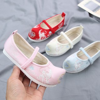 Giày vải thêu họa tiết hoa phong cách Trung Hoa cho bé gái