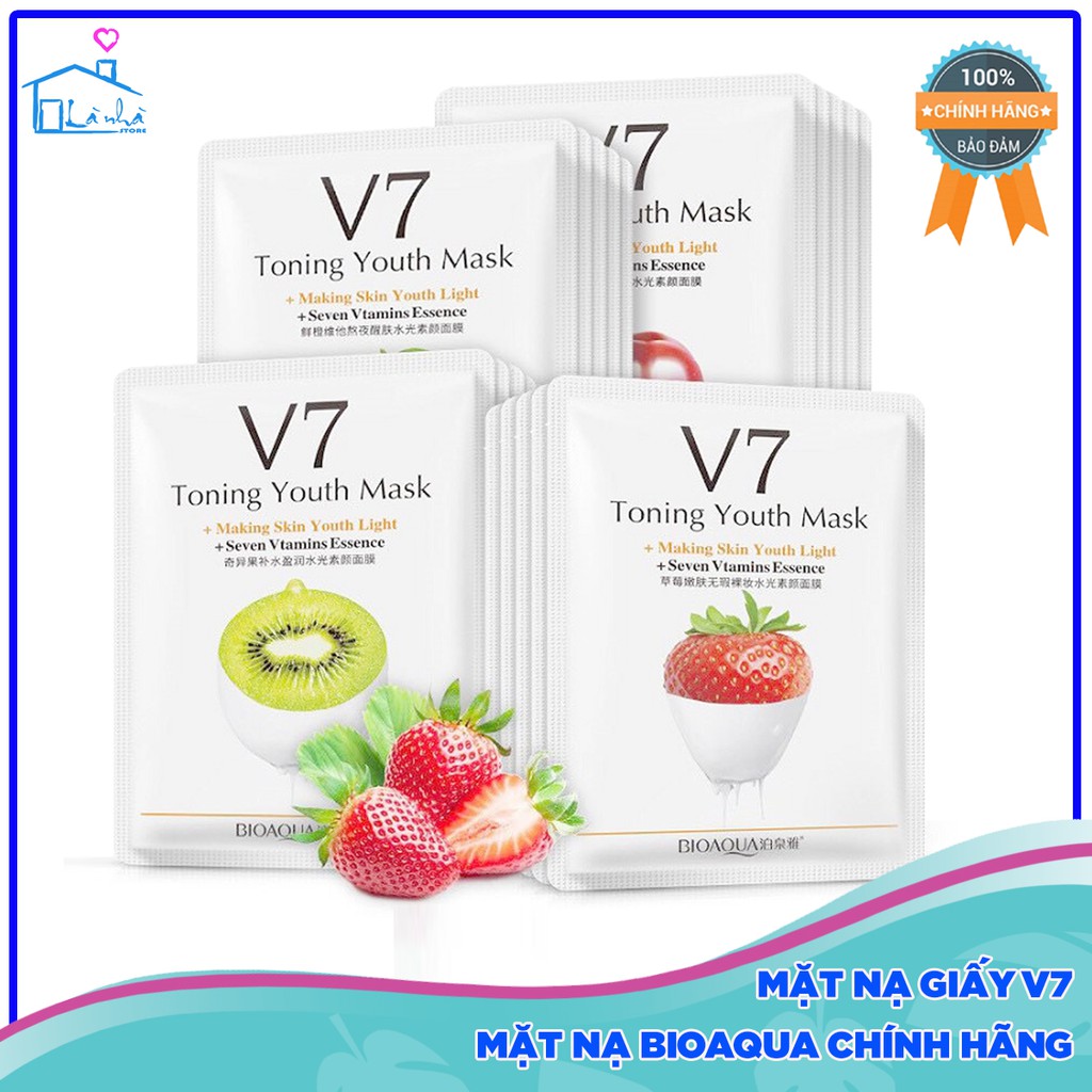 (Ưu Đãi) Mặt nạ dưỡng da mụn cấp ẩm thải độc V7 Toning Youth Mask Bioaqua ❤️FREESHIP❤️, Mặt nạ giấy nội địa TRUNG | Thế Giới Skin Care