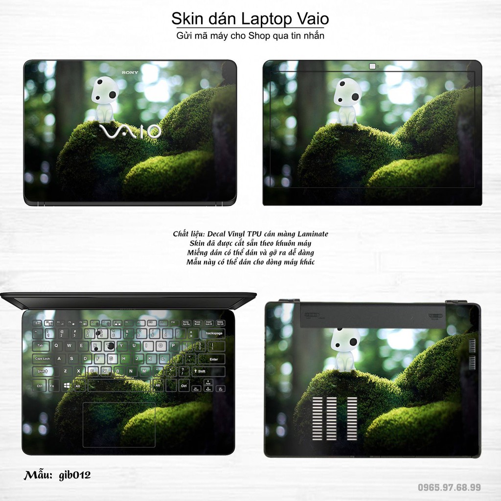 Skin dán Laptop Sony Vaio in hình Ghibli Studio (inbox mã máy cho Shop)