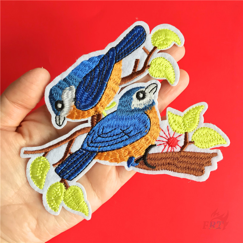 ☸ Miếng Dán Ủi Đồ 02 Ủi Thêu Hình Chim stray birds series 02 ☸ 1 Miếng Dán Ủi Lên Các Huy Hiệu Hình Con Vẹt