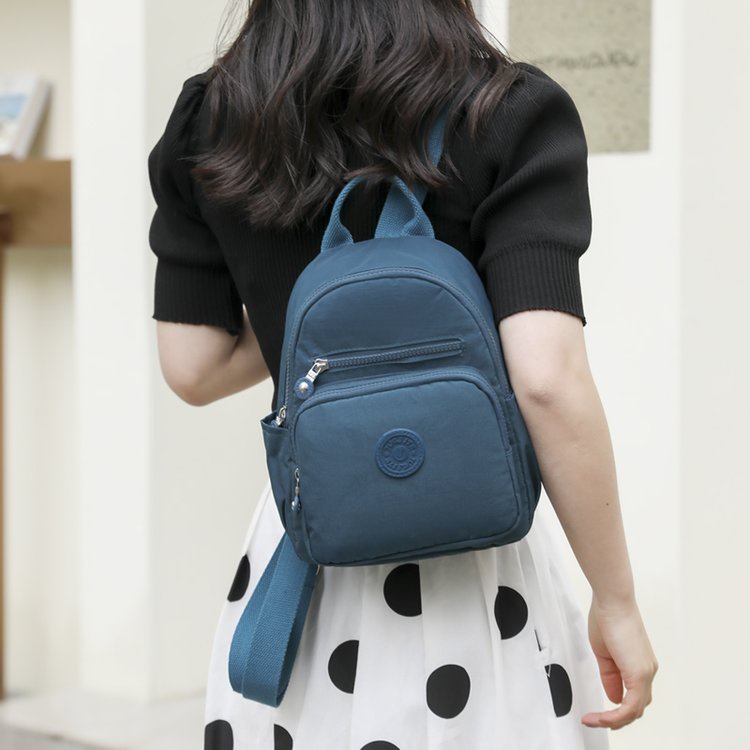 Ba Lô Nylon Siêu Nhẹ Nhiều Ngăn Màu Sắc Đơn Giản Dành Cho Nữ