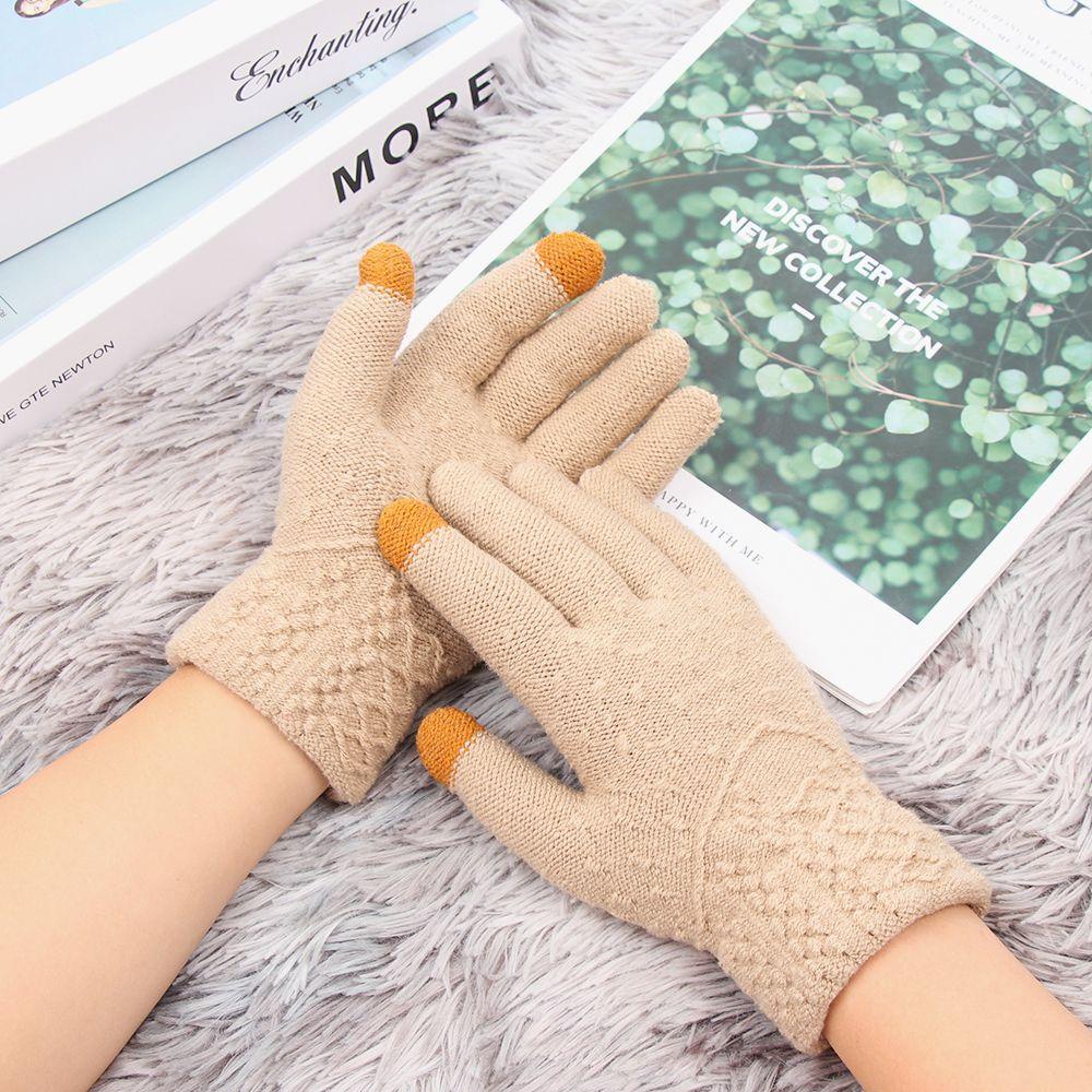 Găng Tay Dệt Kim Mềm Mại Giữ Ấm Mùa Đông