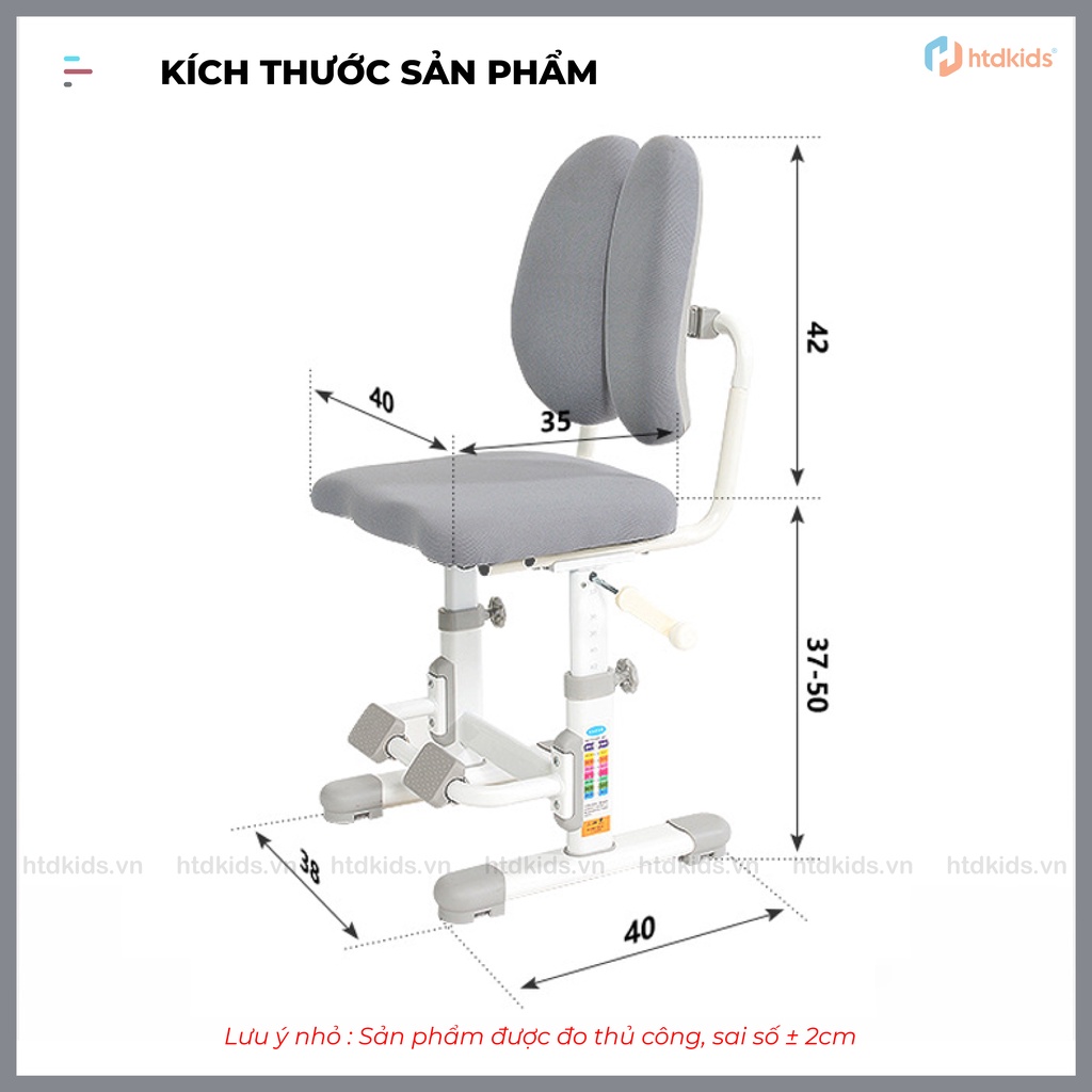 Ghế học sinh tiểu học có thể điều chỉnh độ cao có gác chân giúp điều chỉnh tư thế ngồi đúng