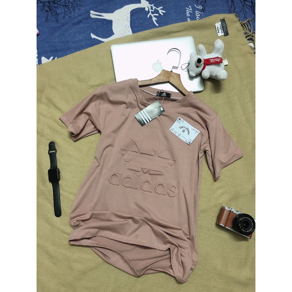 Áo phông  dập chữ nổi dáng rộng | Áo phông tay lỡ Nữ COTTON Dập Nổi Đủ Màu