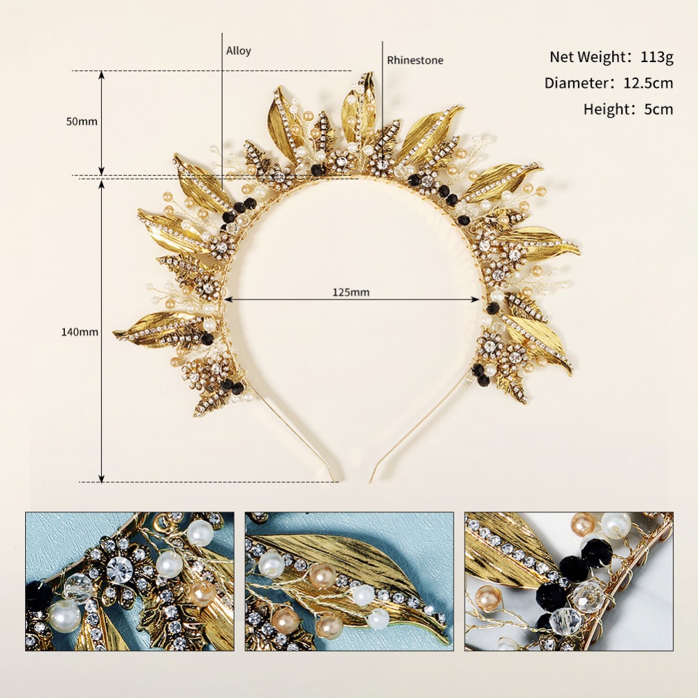 Cài Tóc Hình Vương Miện Đính Đá Phong Cách Baroque Thời Trang