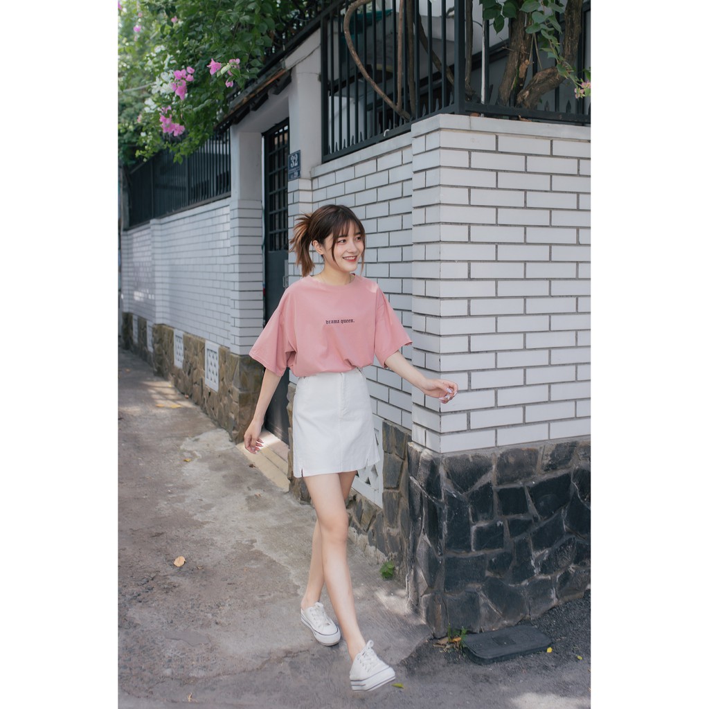 [ Miều ] Áo thun form rộng in chữ Drama Queen