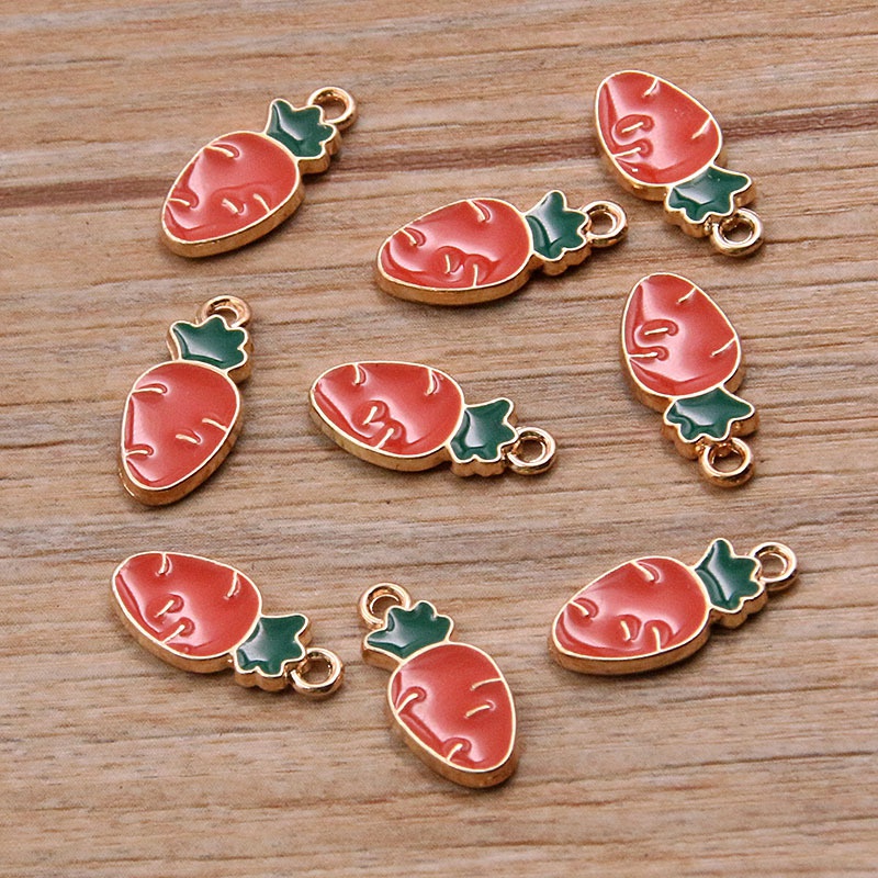 Set 10 Cà Rốt Tráng Men Mini 7 * 15mm Tự Làm Trang Sức