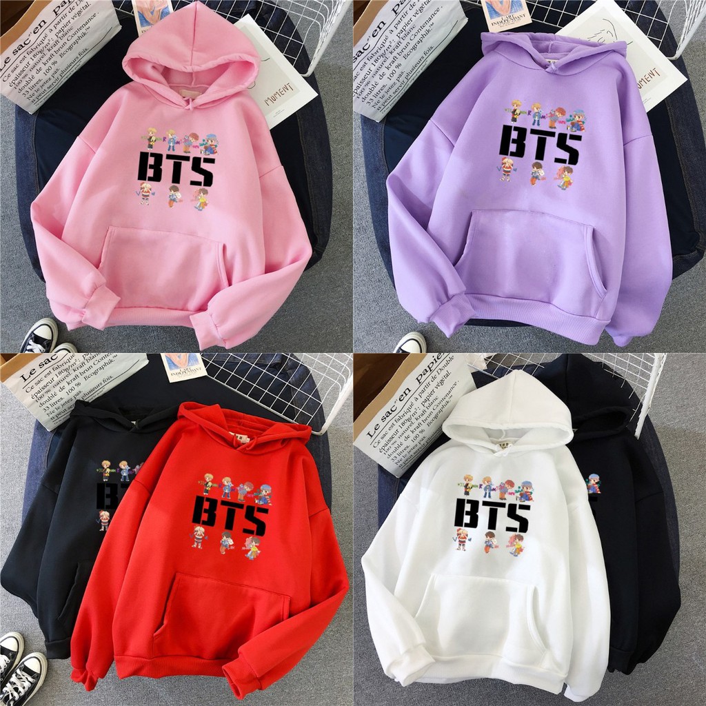 BTS In nhiều màu Hoodie Nữ / Nam Áo len có mũ trùm đầu Đơn giản Dài tay Thời trang dạo phố