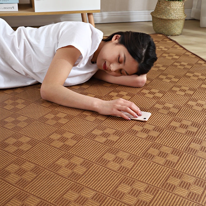 Thảm trải sàn Làm bằng tre tự nhiên thảm trải sàn phòng khách 100x180cmĐẾN180cmx200cm chiếu mây tatami mùa hè dày chống trượt thoáng mát thảm lau chân thảm trải sàn phòng ngủ