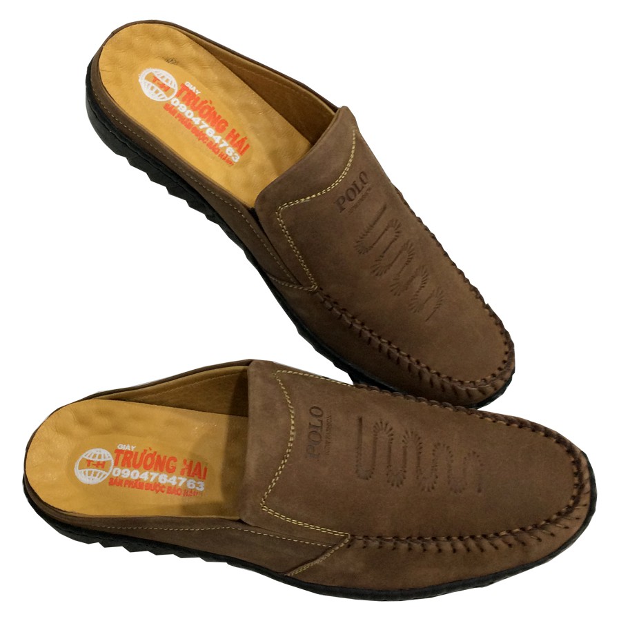 Dép bít mũi nam da bò cao cấp TH BM317