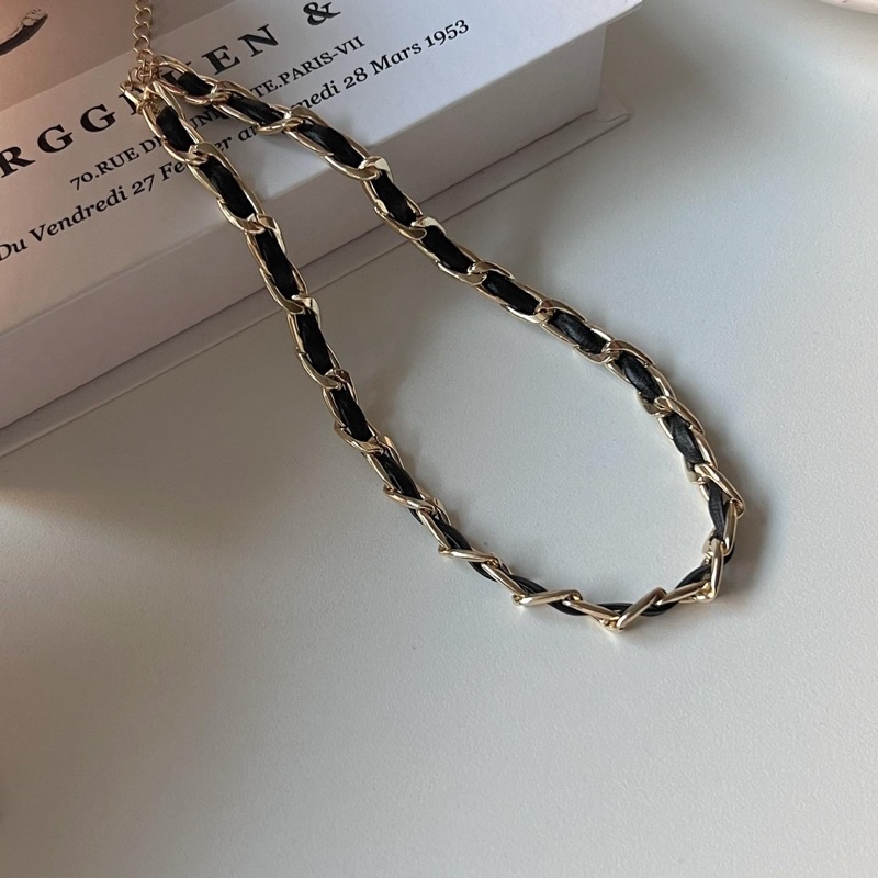 Vòng cổ/tay dây xích phối da