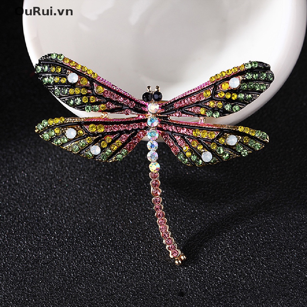 Ghim Cài Áo Hình Chuồn Chuồn Đính Đá Pha Lê Nhân Tạo Thời Trang
