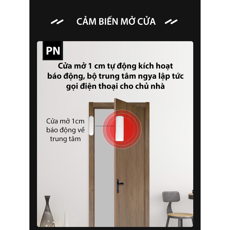 Bộ Báo Động Chống Trộm Wifi Sim GSM Tuya có dây và không dây (Bản tiếng việt)