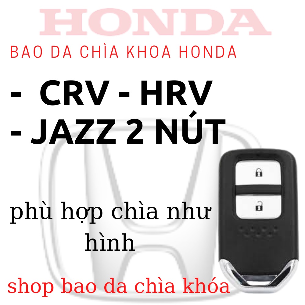 Bao da chìa khóa Honda CRV Hodna HRV Hodna Jazz Hodna Accord 2nút (H2)