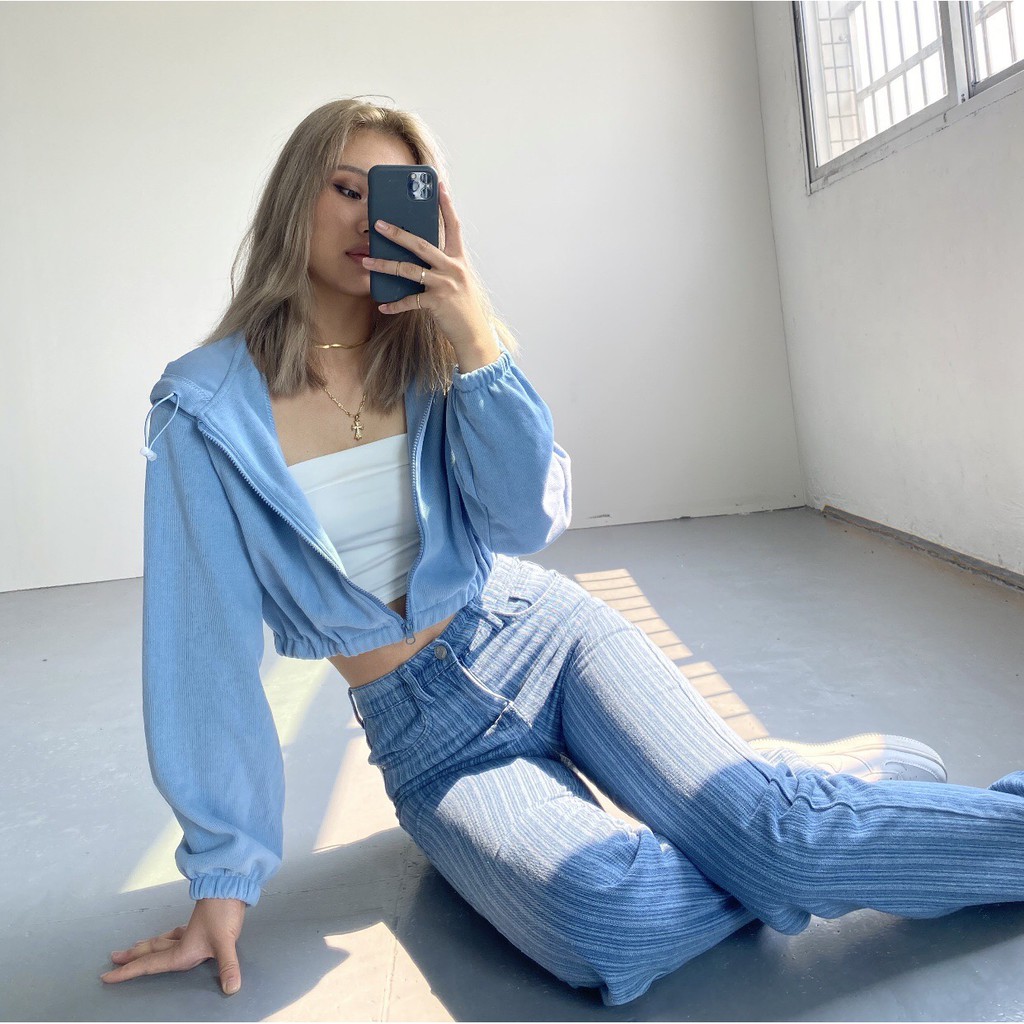 Quần jean ống suông kẻ sọc phong cách retro  thời trang | BigBuy360 - bigbuy360.vn