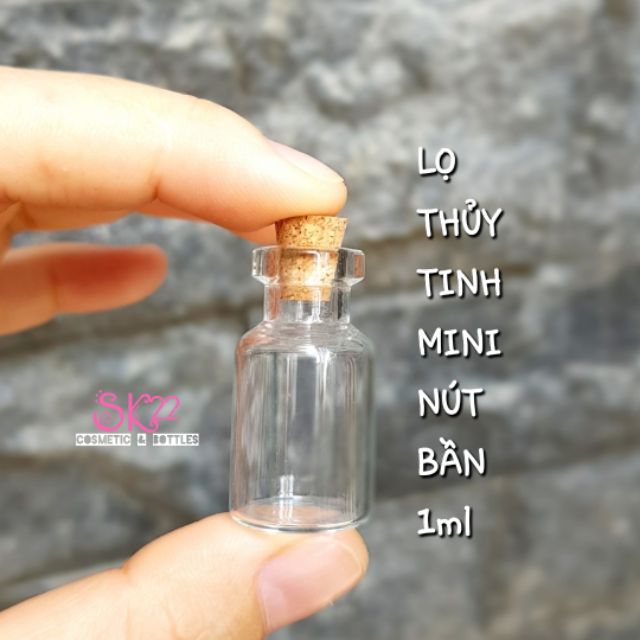 Set 6 LỌ THỦY TINH MINI NÚT BẦN 1ml/2ml/3ml