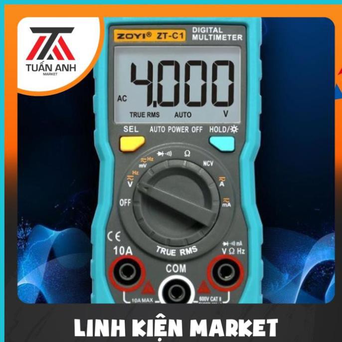 Đồng hồ vạn năng kỹ thuật số Zotek Zoyi Zt-C1 Multimeter bỏ túi đa chức năng đo AC/DC ôm Hz, rò nguồn điện