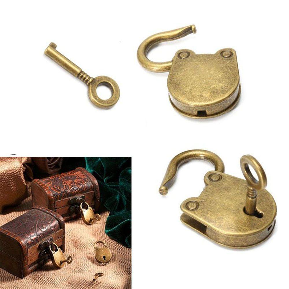 Bộ 2 Ổ Khóa Mini Kèm Chìa Khóa Phong Cách Vintage