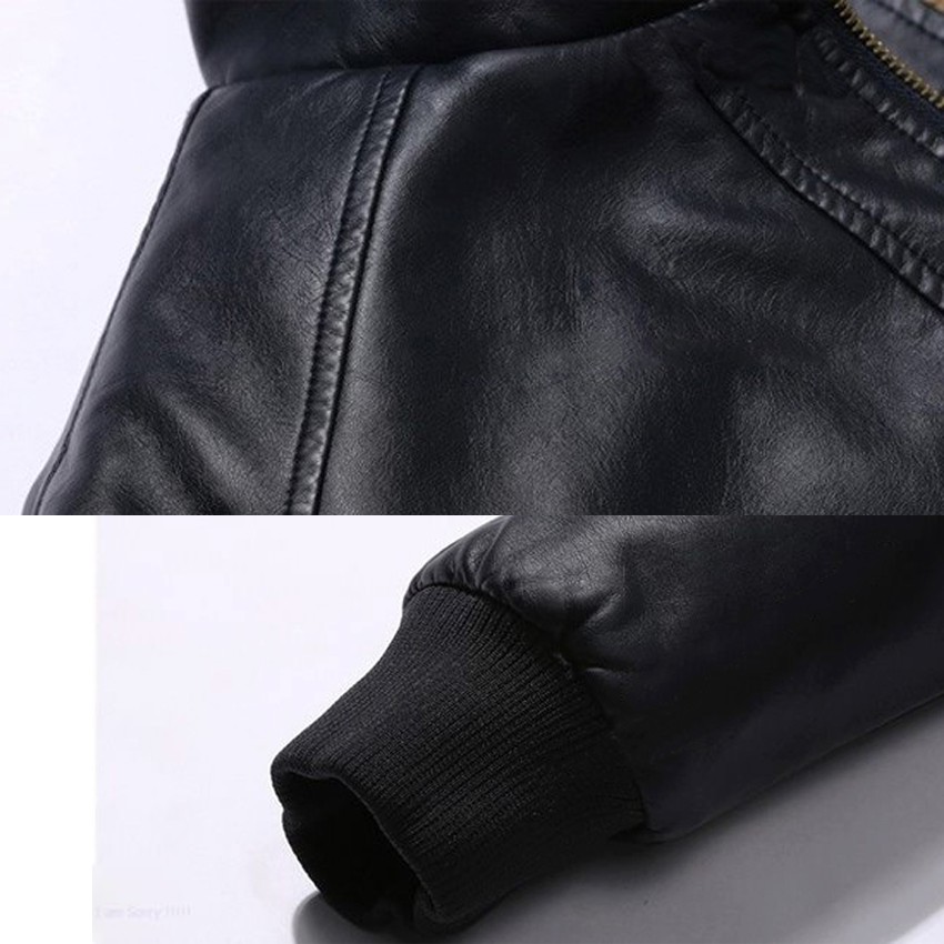 Áo khoác da nam lót lông cao cấp LADOS - 105 với chất da dày dặn bền bỉ - Mẫu áo khoác da phong cách cho các quý ông #4