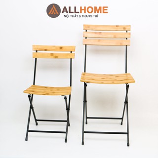 Ghế Khung Sắt Nan Tre Gấp Gọn Ngoài Trời  ALLHOME Chất Liệu Chân Sắt Nan Tre Trang Trí Ban Công Cafe Home Stay Hiện Đại