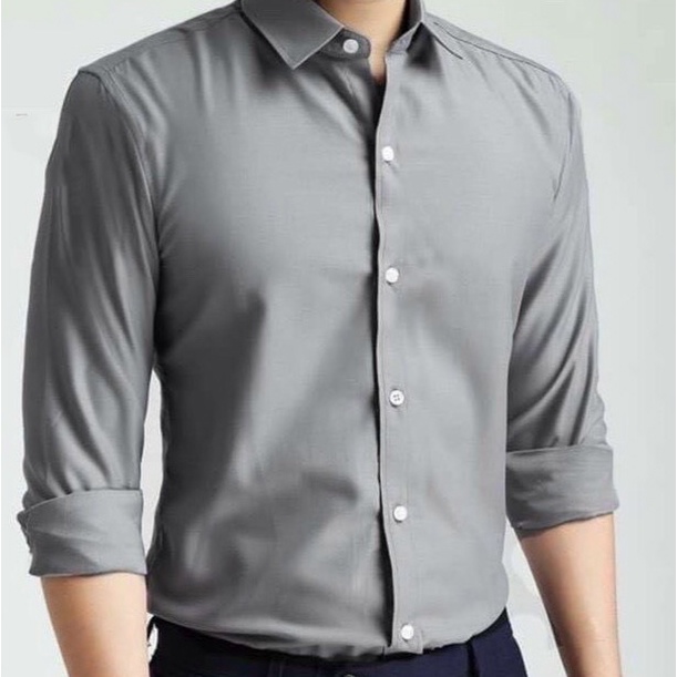 Áo Sơ Mi Nam BASIC Cao Cấp Vải Cotton Chéo Trơn Nhanh Khô Thấm Hút Tốt Không Nhăn Xù
