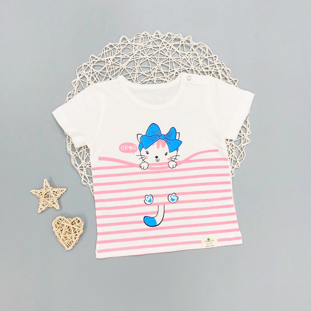 Áo thun cho bé gái, áo phông bé gái chất cotton mềm mát, size 1 - 5 tuổi - SUNKIDS