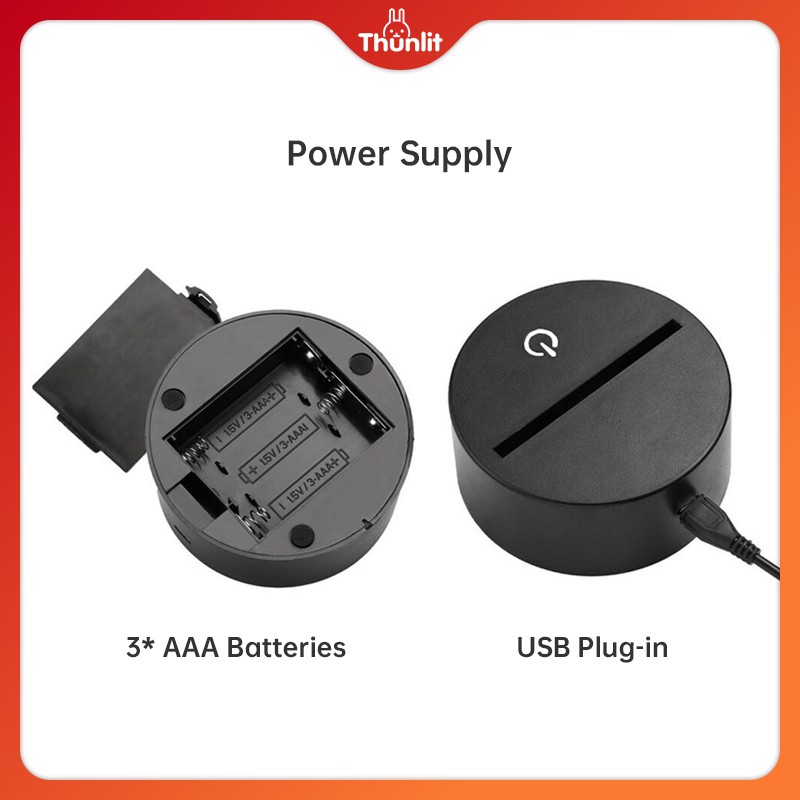 Đèn ngủ Thunlit hình phi hành gia nhiều màu sắc ổ cắm USB