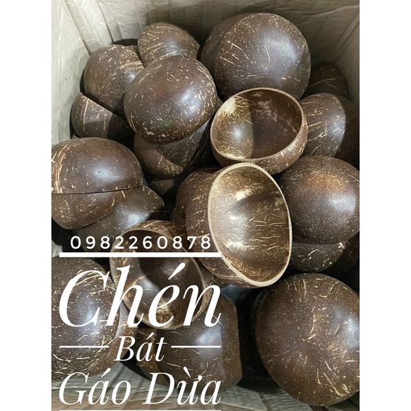 [Combo] - Chén / Bát gáo dừa + Muỗng gỗ dừa (nhiều size)