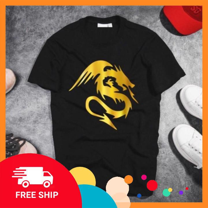 Áo phông decan nhũ vàng chú rồng lửa 🔥 Đ𝗢̣̂𝗖 & 𝗟𝗔̣ 🔥 Áo thun decan in hình đẹp, độc đáo cho các bạn 