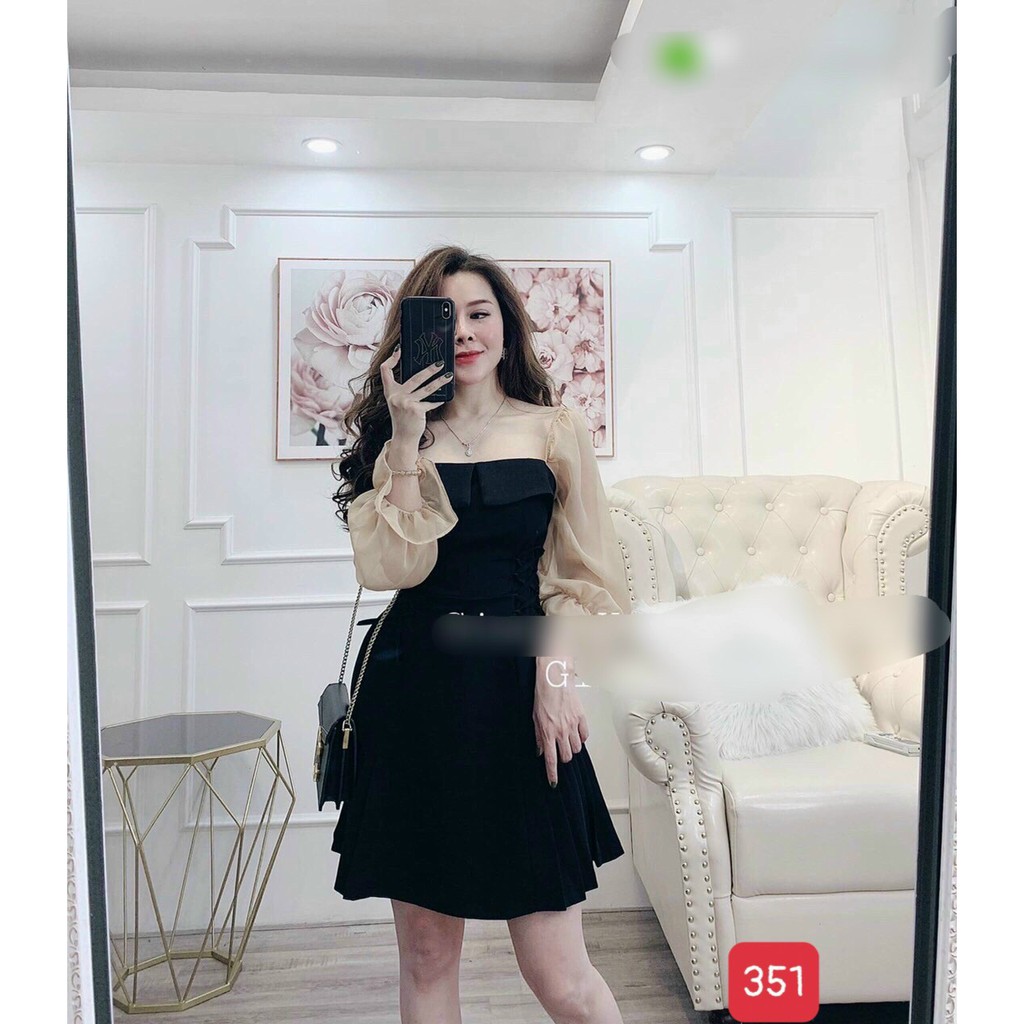 Đầm Dự Tiệc Cổ Vuông Tay Dài Tay Phối Voan Đi Tiệc Cưới, Dạo Phố Cà Phê Xinh Yêu, Đẹp Cao Cấp Dành Cho Nữ | BigBuy360 - bigbuy360.vn