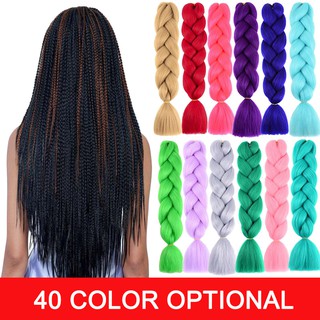 Tóc giả 24inch dạng tết bím nhiều màu cho nữ 2