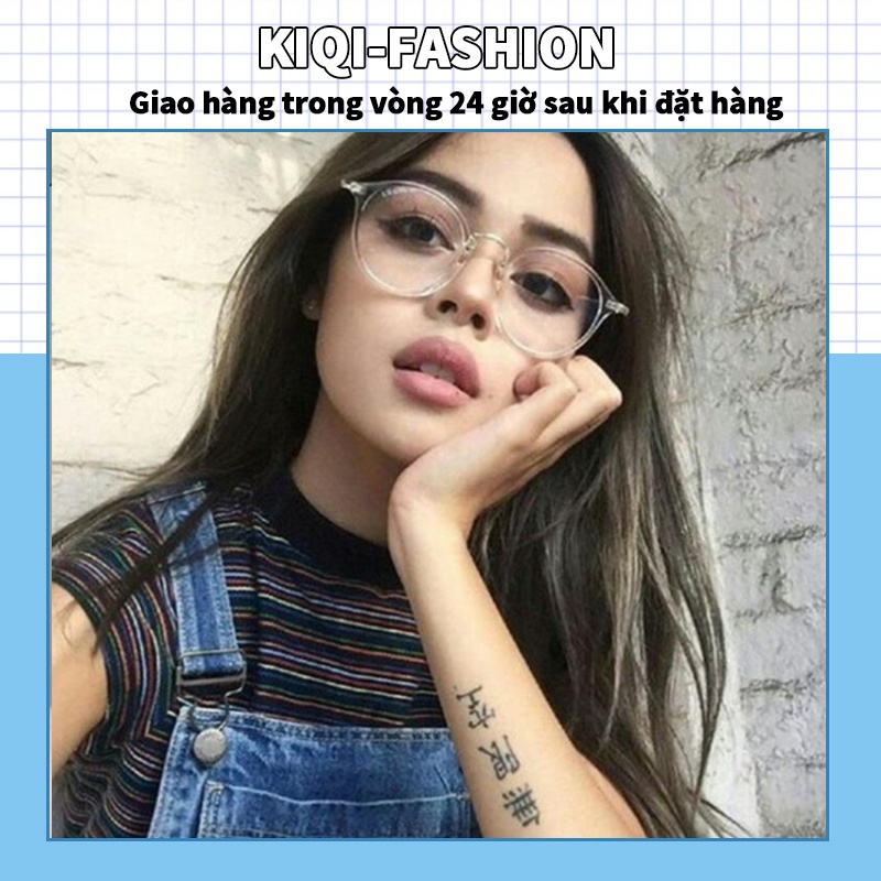 Mắt kính gọng tròn chống chống ánh sáng xanh tia UV thời trang Hàn Quốc