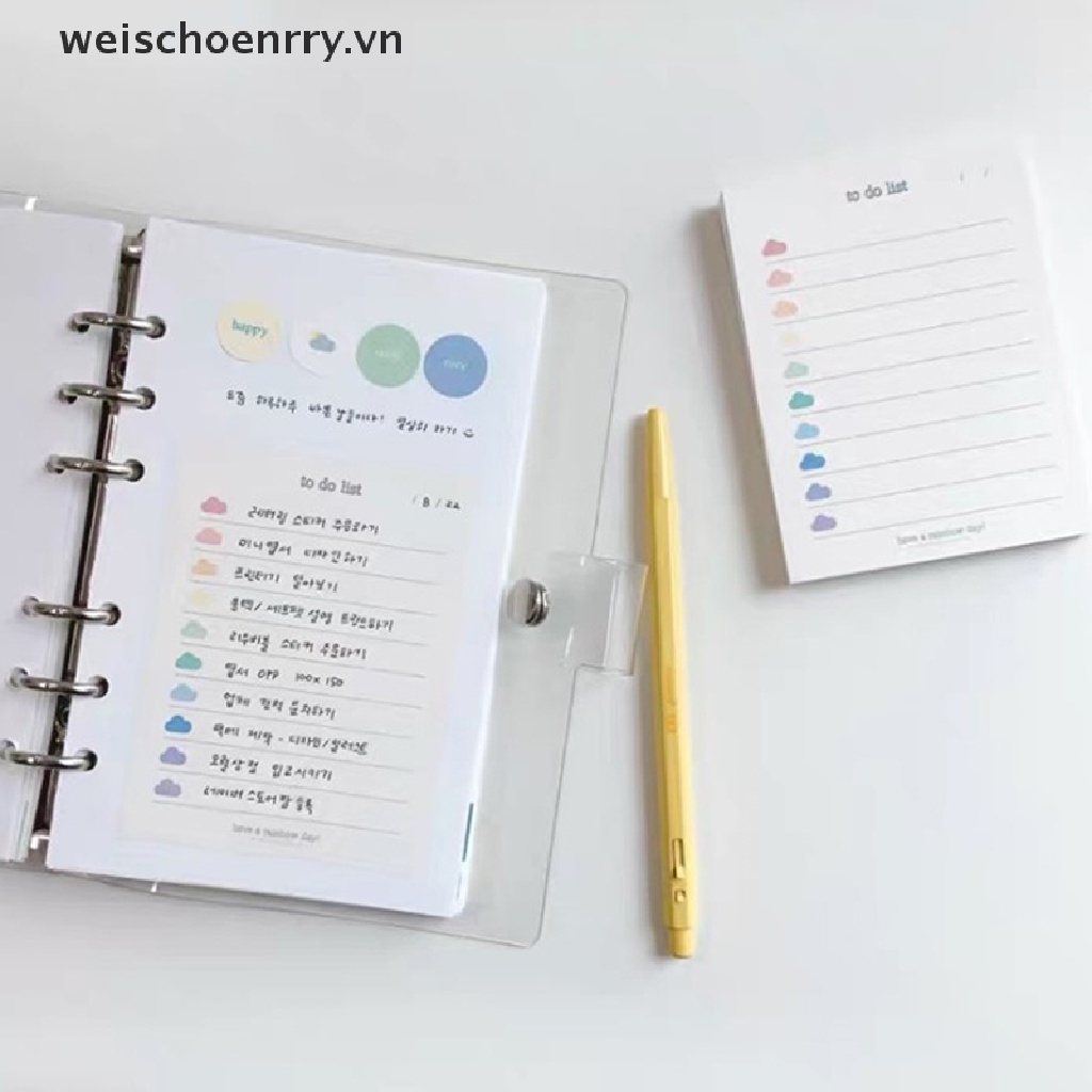 【WW】 Ins Cute Colorful Clouds To Do List 50 Sheets Planner Student Note Supplies .