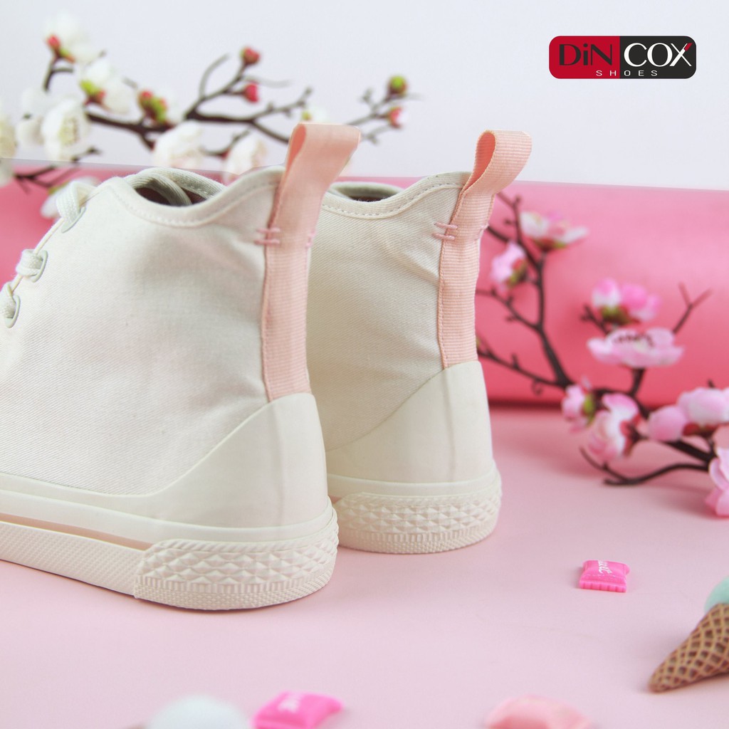 Giày Sneakers Nữ Cổ Cao DinCox  D09 BLACK