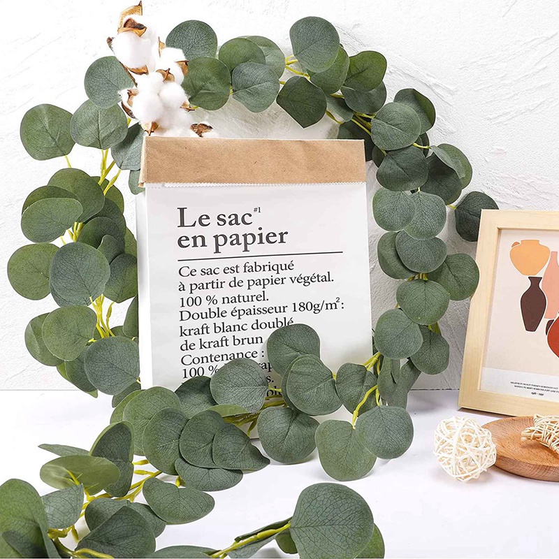 Set 10 Dây Lá Bạch Đàn Nhân Tạo Dùng Để Trang Trí 60Ft