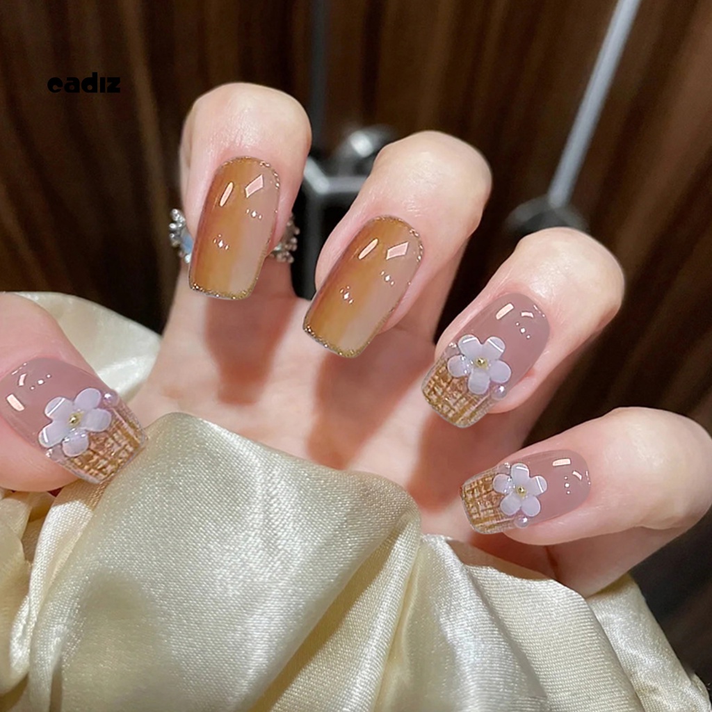 1 Bộ Móng Tay Giả Màu Sắc Tươi Sáng Kèm Keo Dán Có Thể Tháo Rời