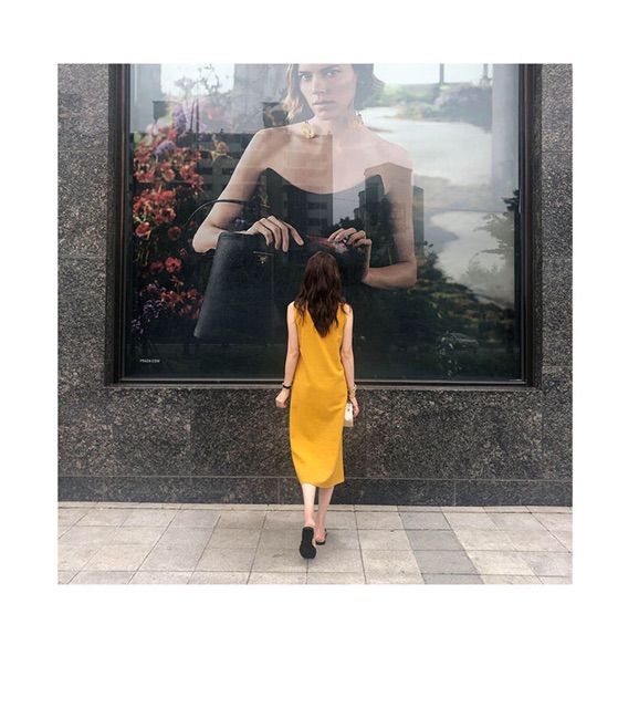 Đầm suông linen bột