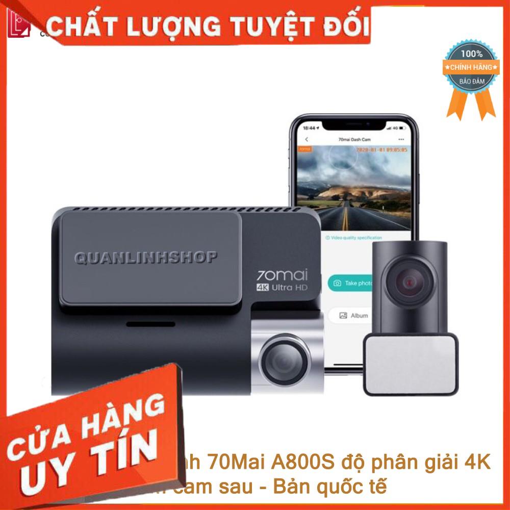 (giá khai trương) Camera hành trình 70mai A800S 4K ghi hình cả trước và sau, bản quốc tế - Bảo hành 12 tháng