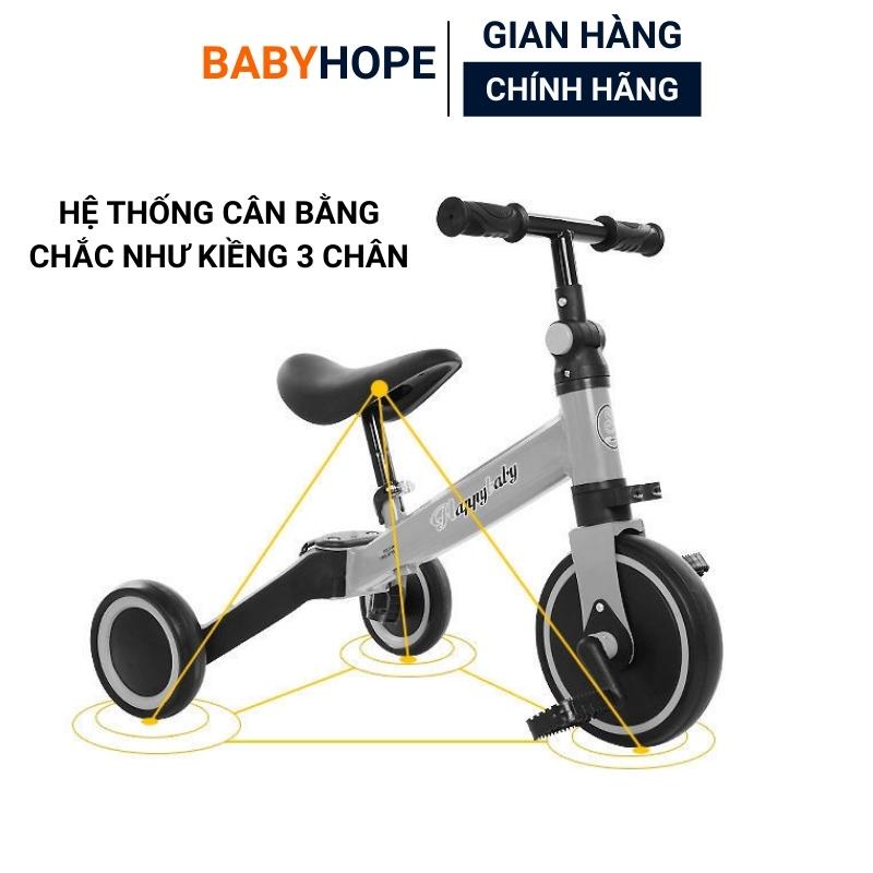 Xe ba bánh cho bé SPORT kiêm xe chòi chân cho bé 1 3 tuổi tập đi 3 bánh thăng bằng có thể tháo rời bánh