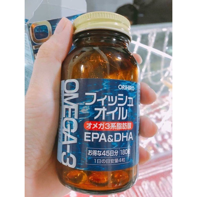 Dầu cá Omega 3 Orihiro fish oil Nhật Bản 180 viên