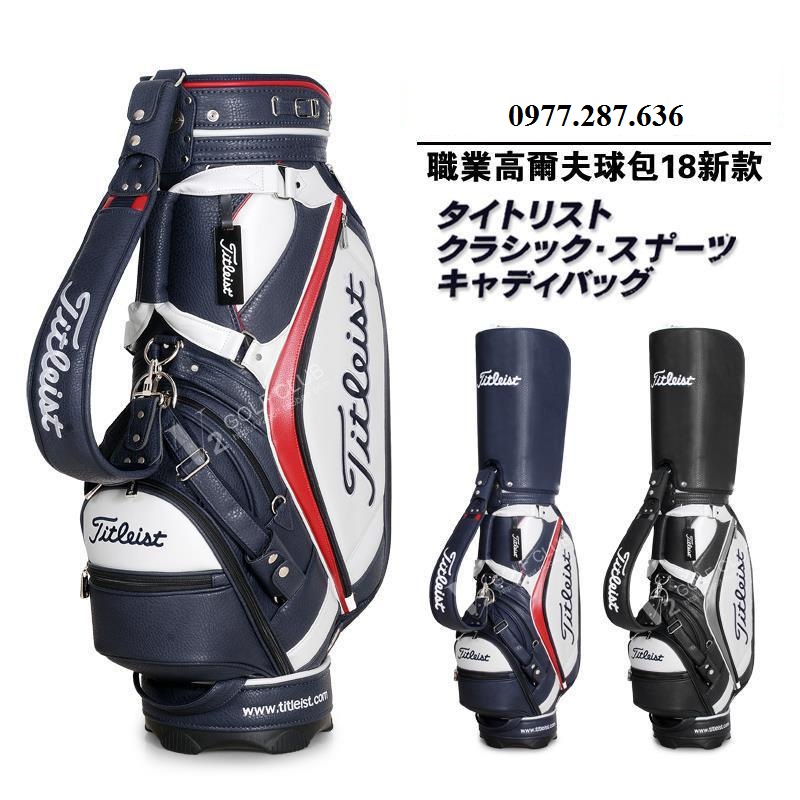 Túi đựng gậy golf Titleist da PU 14 - 16 gậy chống nước 5 ngăn cao cấp chắc chắn shop GOLF PRO TM003