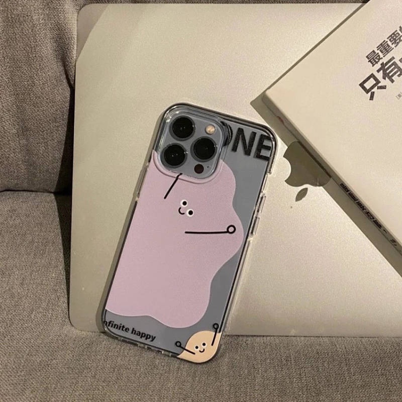 Ốp điện thoại trong suốt bao phủ toàn diện vui nhộn Xiaohongshu thích hợp cho iPhone113 12promax / 11 xr / xs 7 / 8p