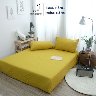 Bộ vỏ ga gối cotton tici Mịn Decor thoáng mát dịu nhẹ một màu thanh nhã