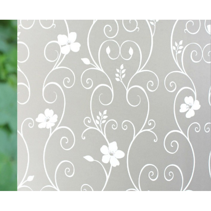 CUỘN 5M DECAL DÁN KÍNH HOA DÂY TRẮNG KHỔ 60CM CÓ KEO SẴN